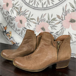Lucky Brand Tan Brenon Leather Ankle Booties